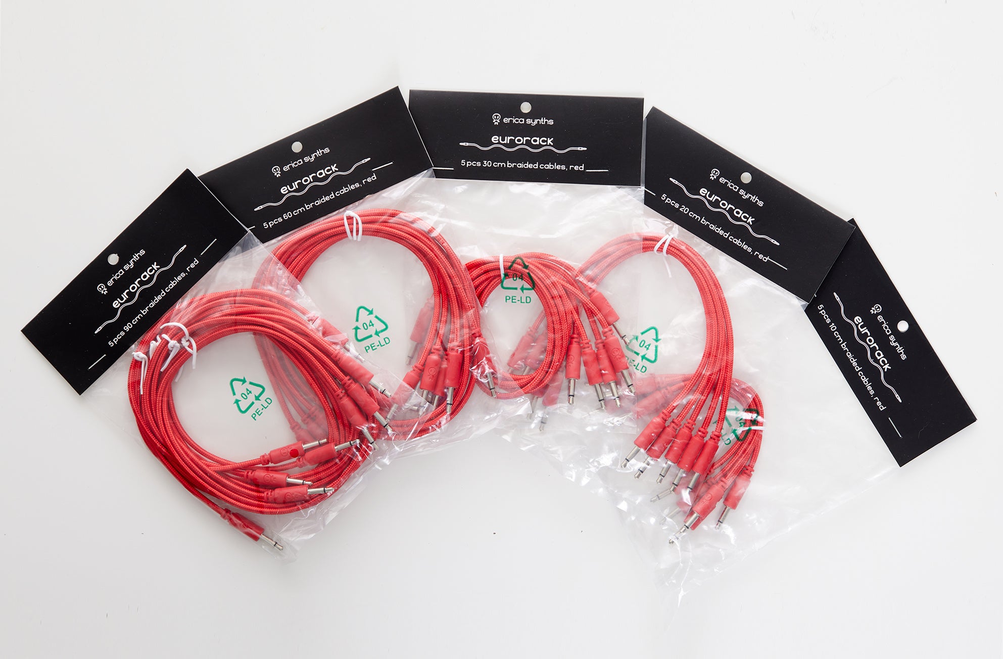 Erica Synths Braided Eurorack Patch Cables 20cm (5 pcs)
