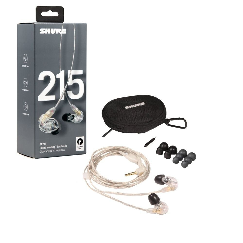 Shure SE215-CL-EFS In-Ear Earphones (Clear)