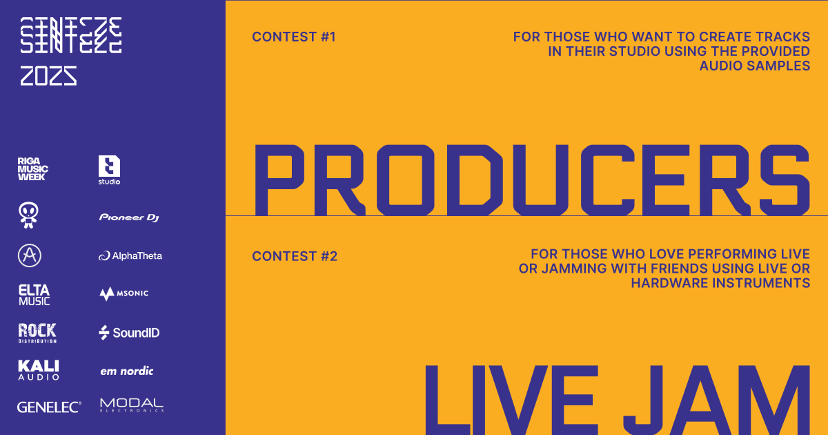 SINTĒZE 2025 // Producentu & Live Jam Konkurss