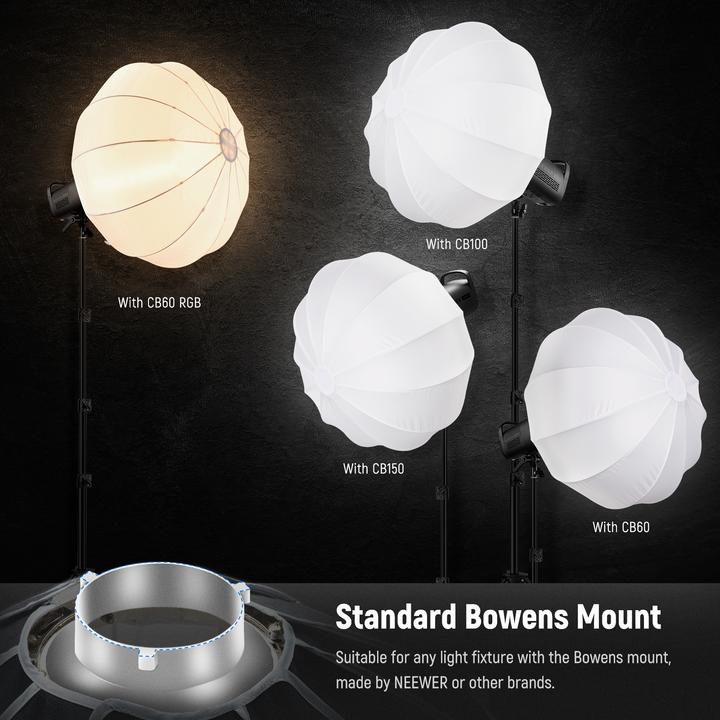 NEEWER NS90L 90CM Quick Release Lantern Softbox with Fabric Barn Doors