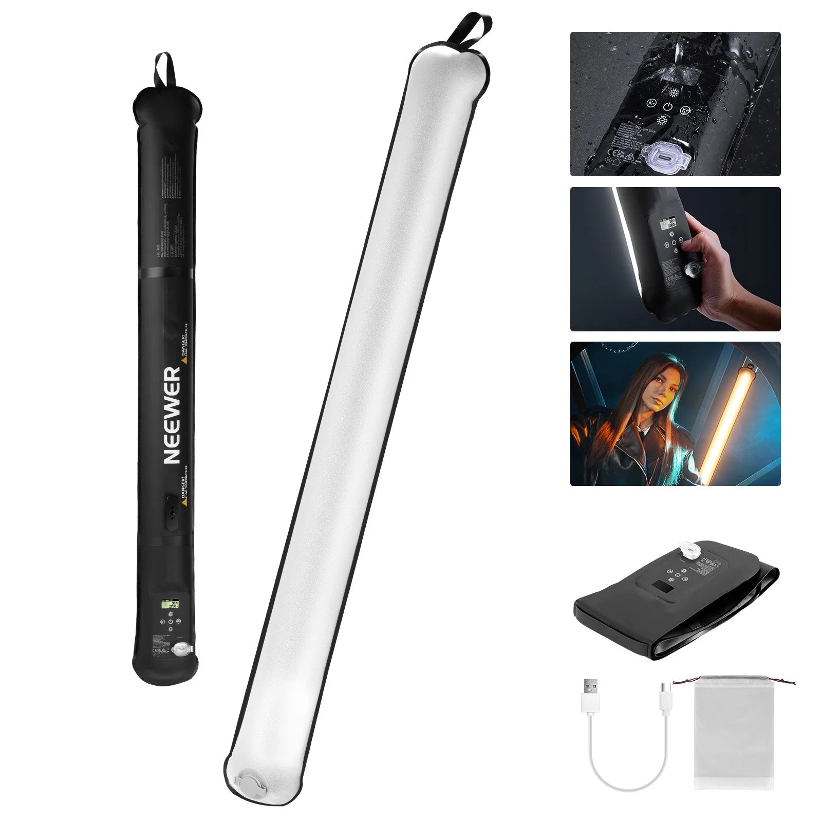 NEEWER GC21B Basics Bi-Color Handheld LED Tube Light Video Light Wand