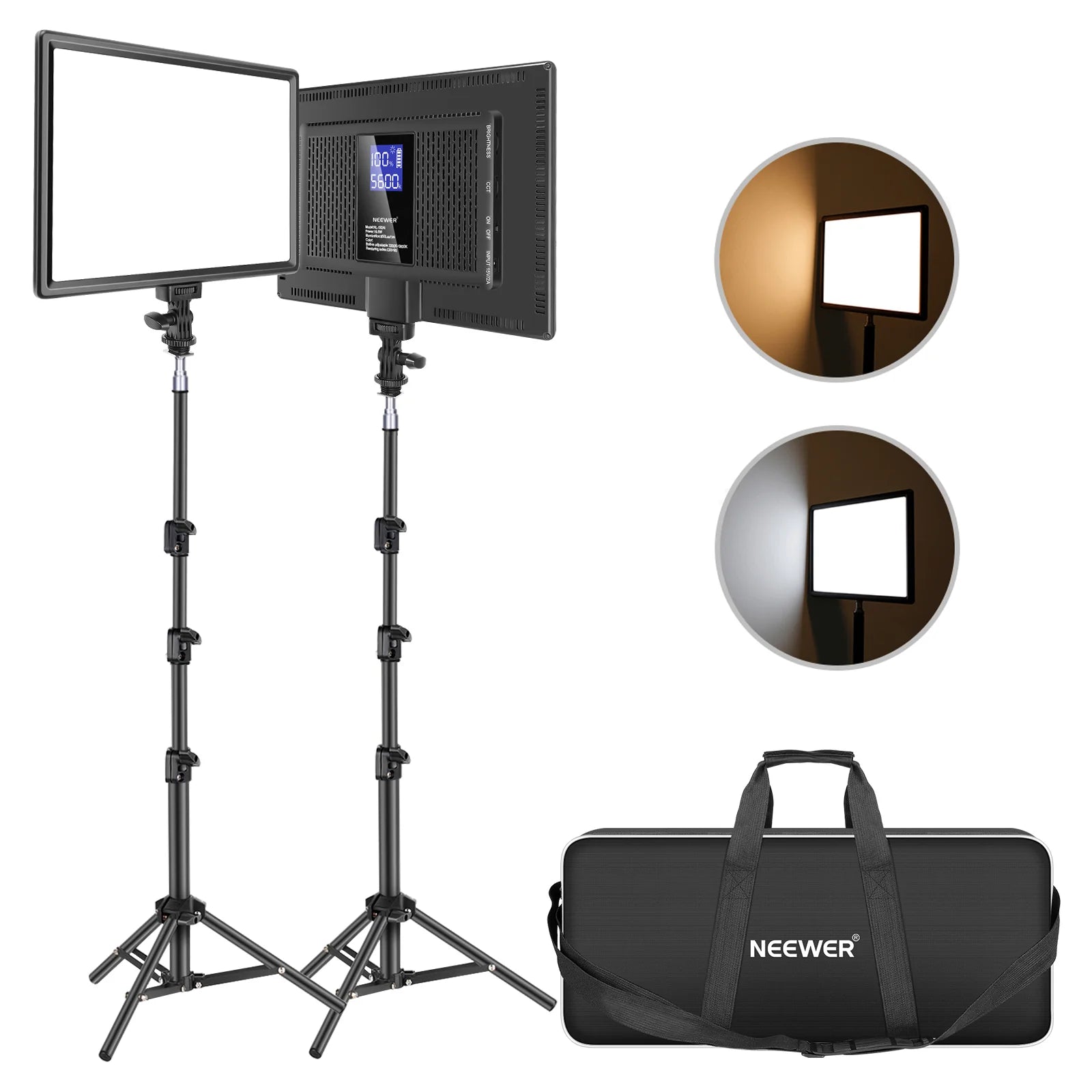 NEEWER 40W Flat Panel Light NL-192AI Light Stand Set（eu）