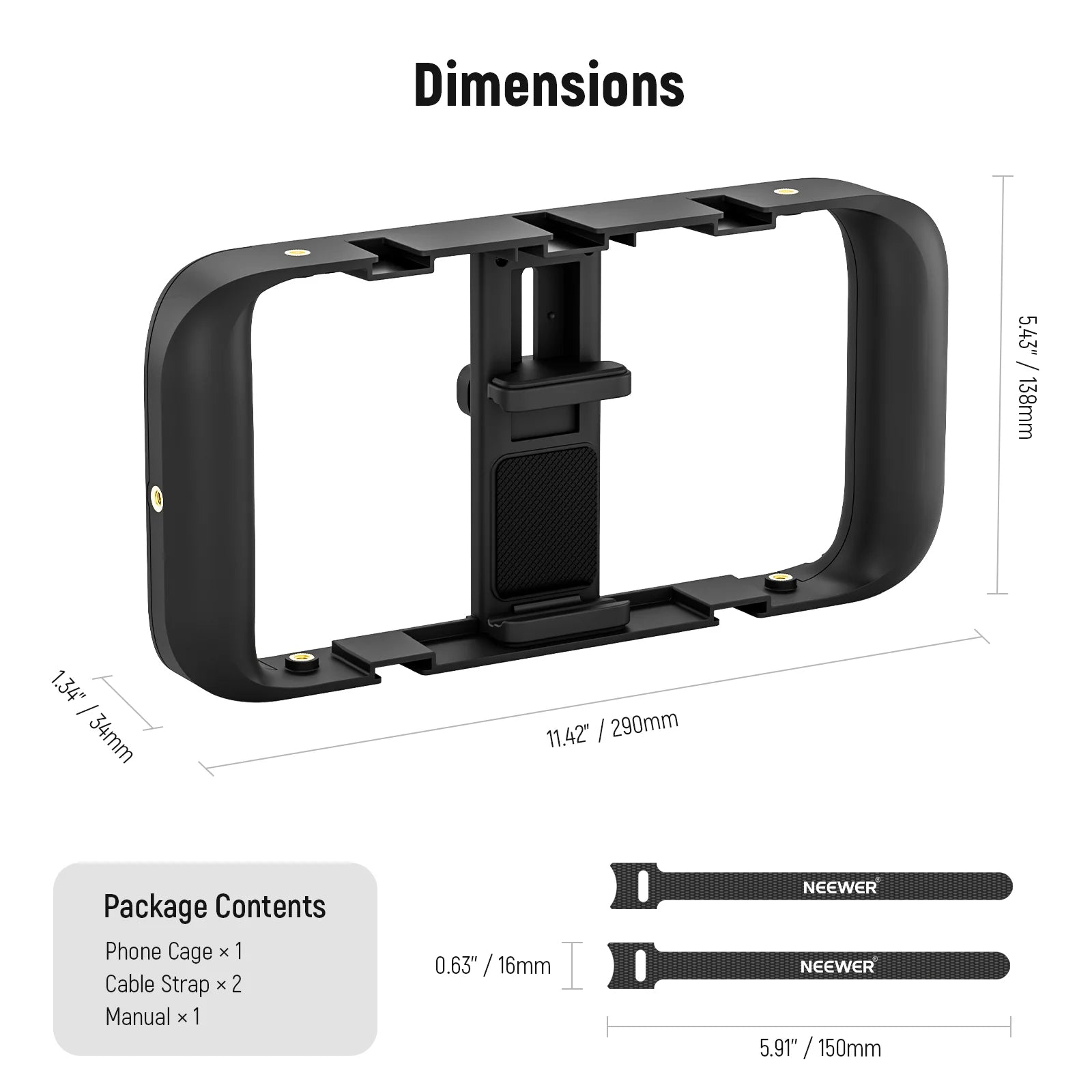 NEEWER A104 1 Handheld Smartphone Video Cage Rig