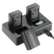 NEEWER 3 Pcs 1100MAH NP-FW50 Battery+trio-charger