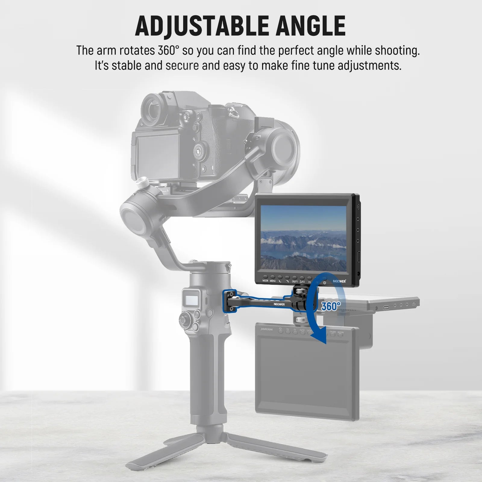 NEEWER GA005 Adjustble Monitor Mount for Selected Dji & Zhiyun & Moza Gimbals.