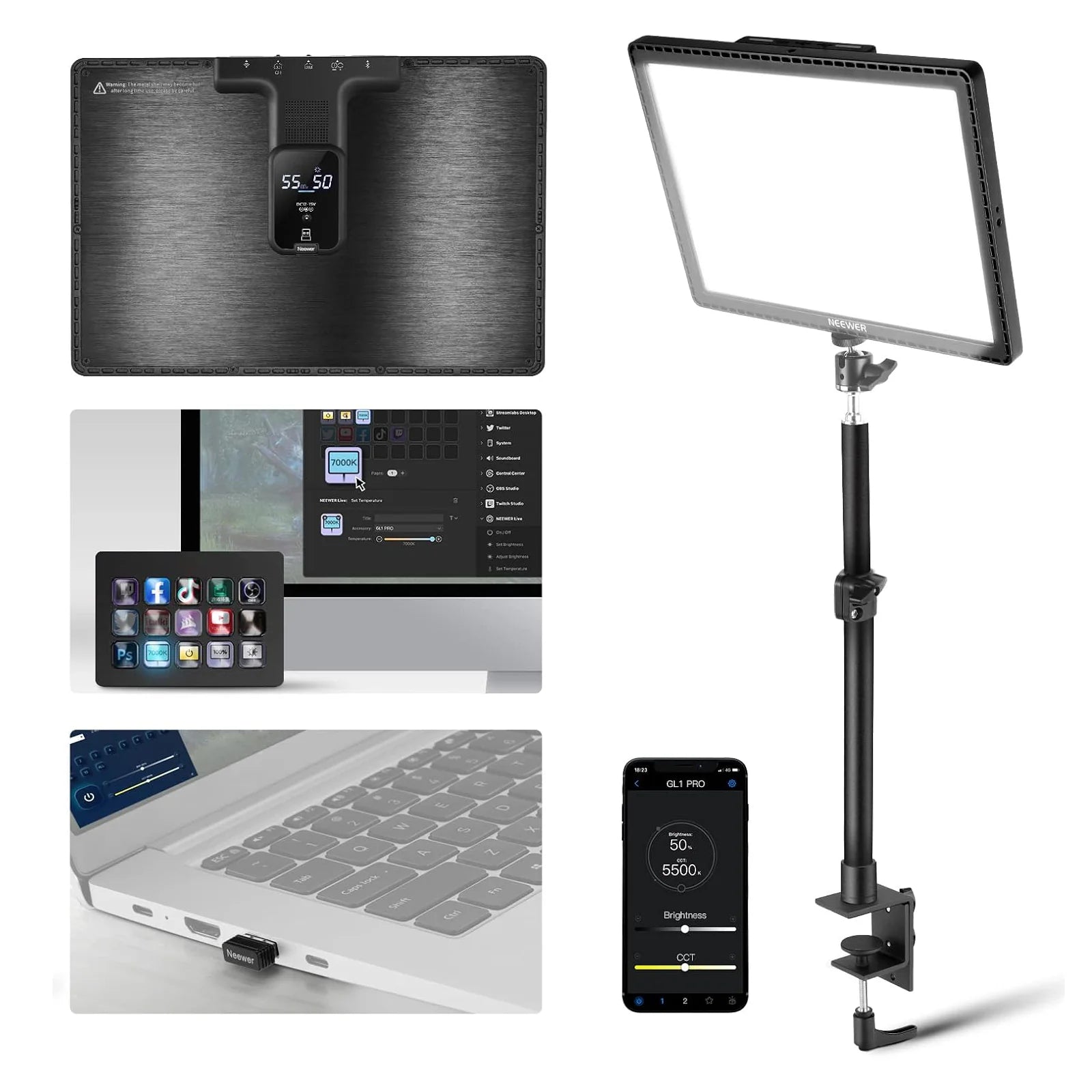 NEEWER GL1 PRO LED Video Light 2900K-7000K