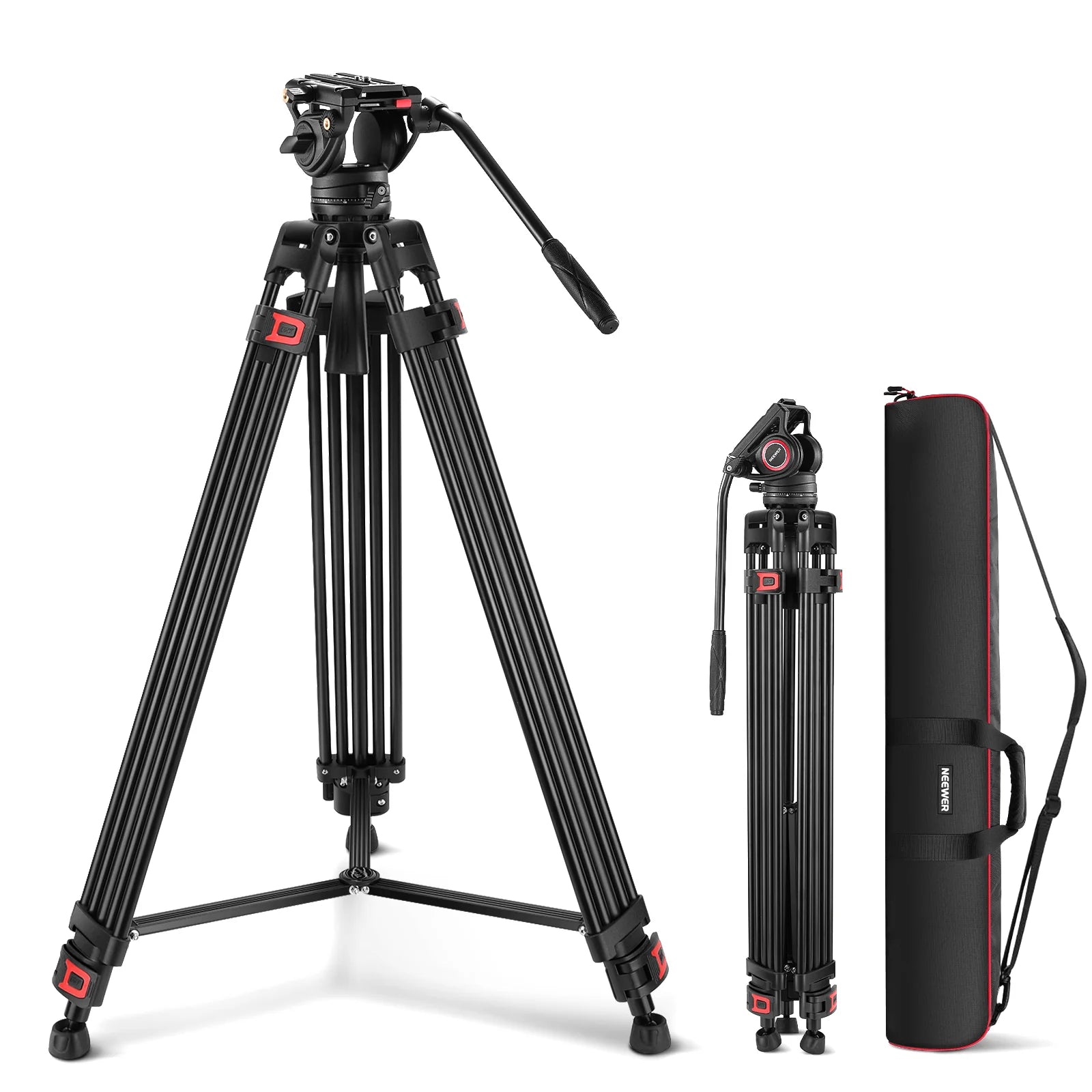 NEEWER TP74 Professional Video Tripod with Fluid Head