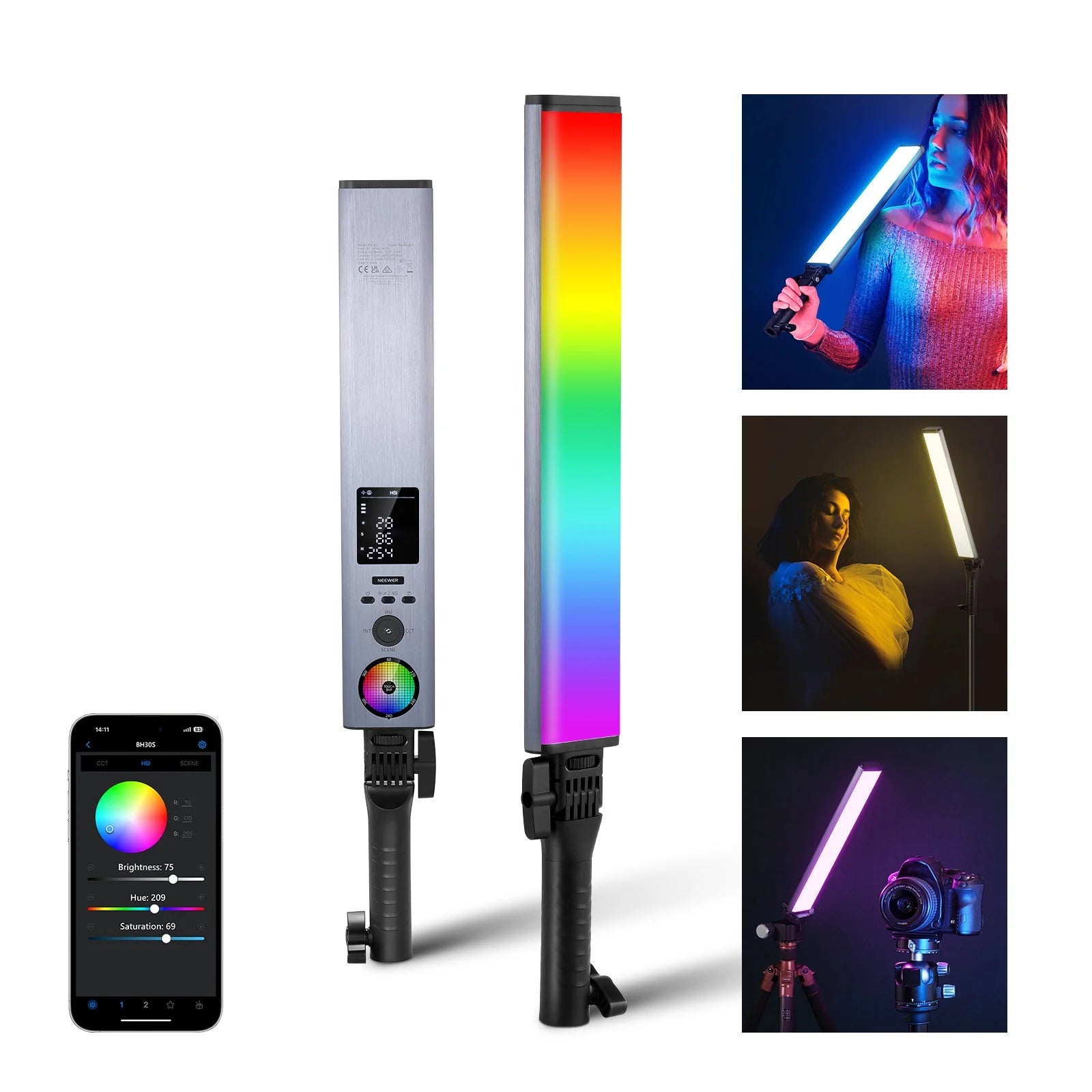 NEEWER BH30S RGB LED Stick Light 2500K-10000K