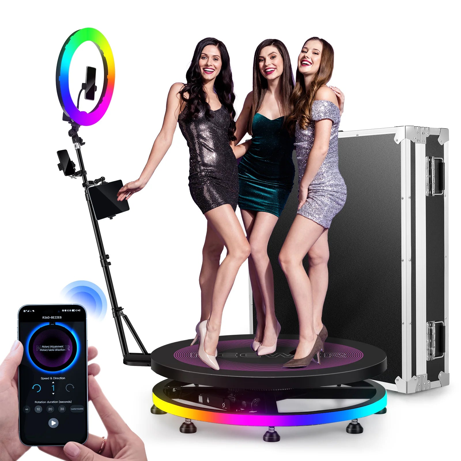 NEEWER R360 360 Degree Rotating Platform with RGB LED Light