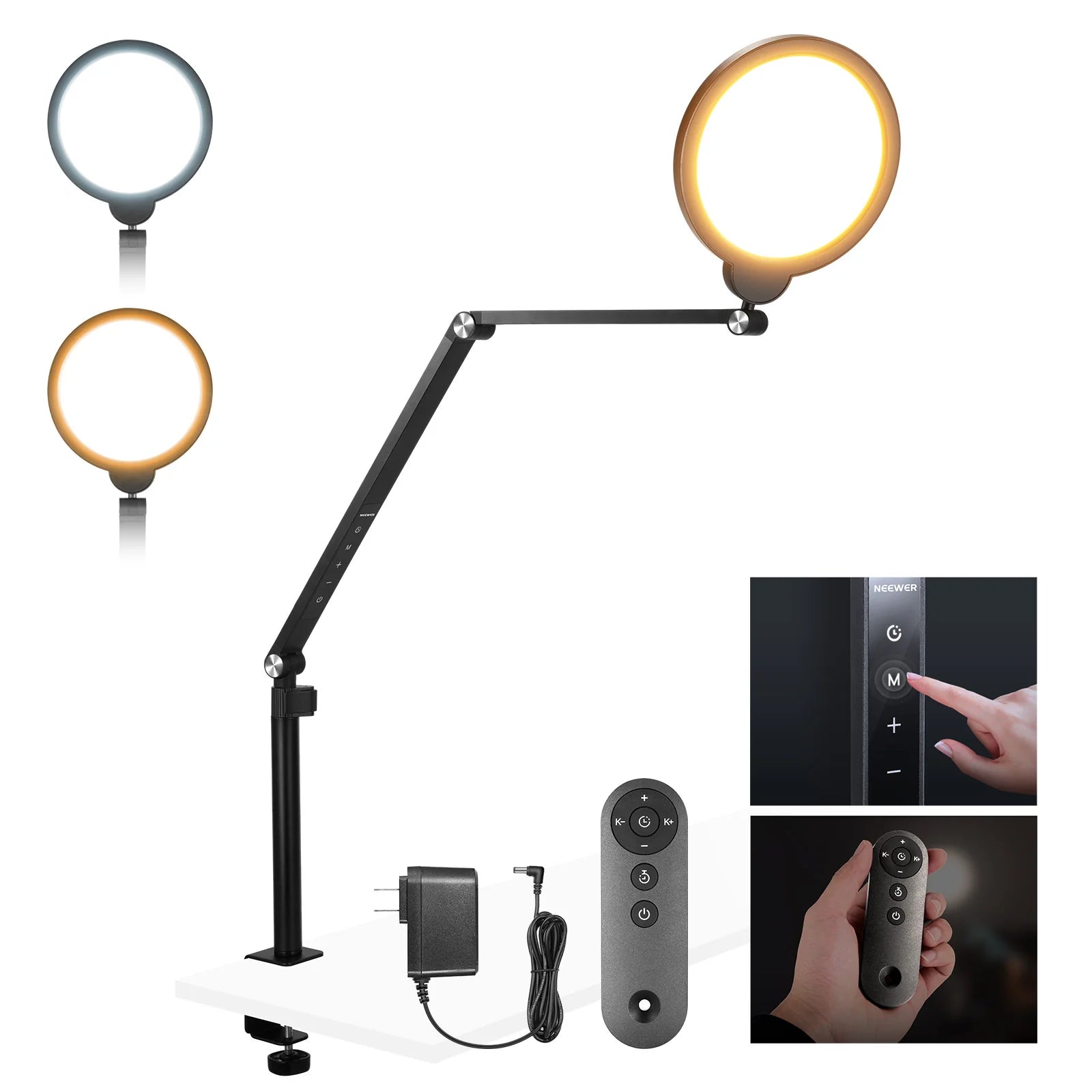 NEEWER R18 18W 7 inch Ring Light with Desk Mount