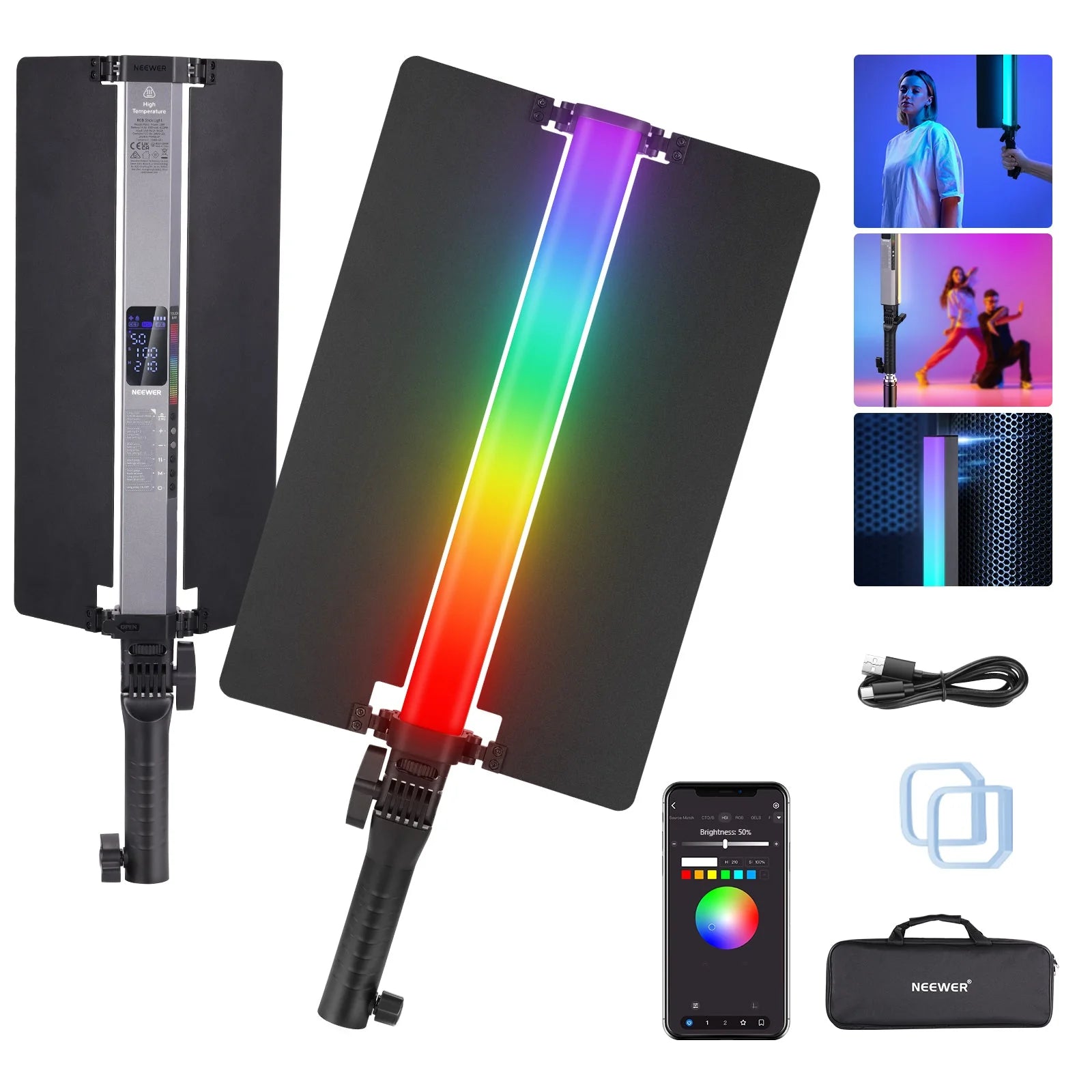 NEEWER TL253A-CR221A1 RGB LED Tube/Stick Light