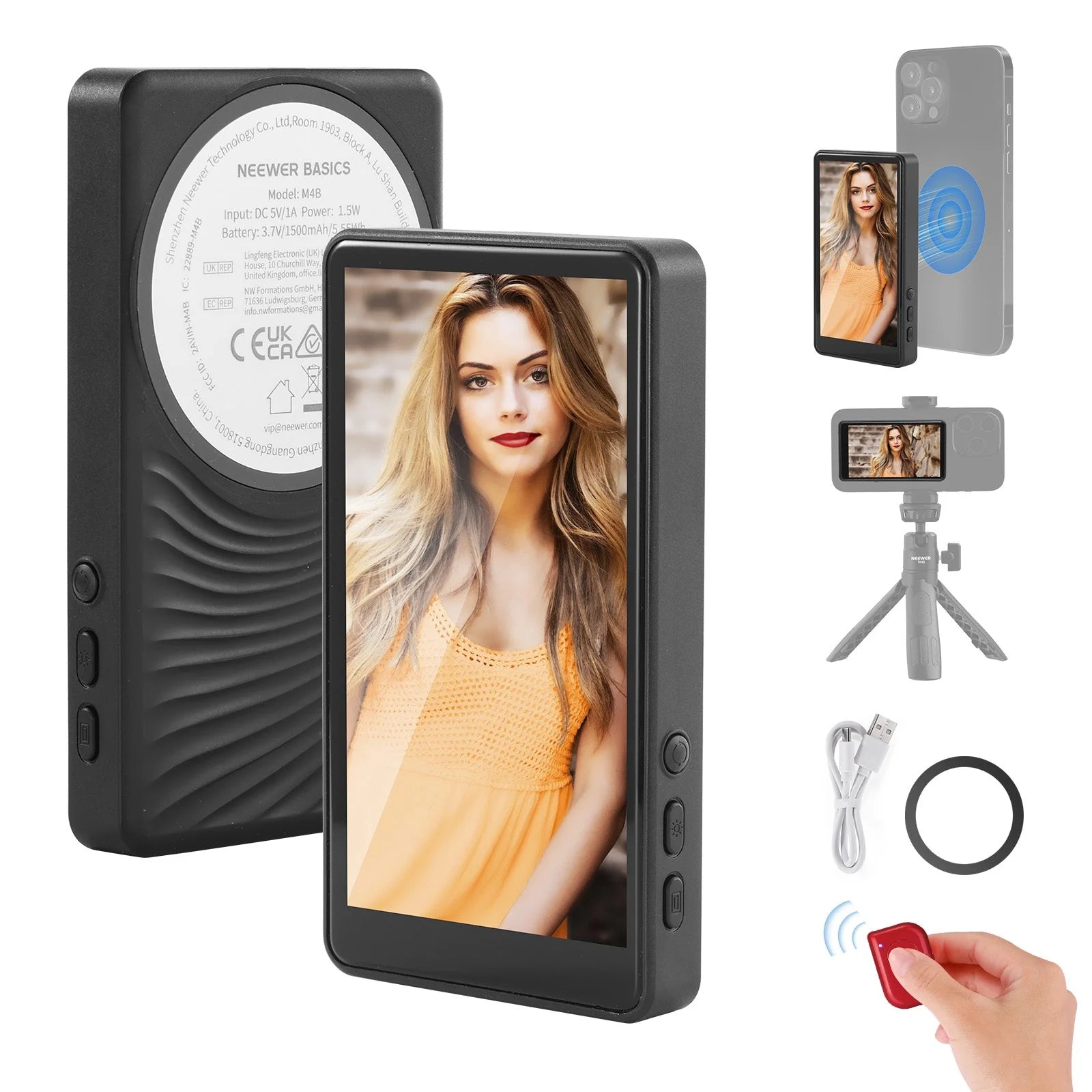 NEEWER BASICS M4B 4 inch Magnetic Phone Vlog Selfie Monitor