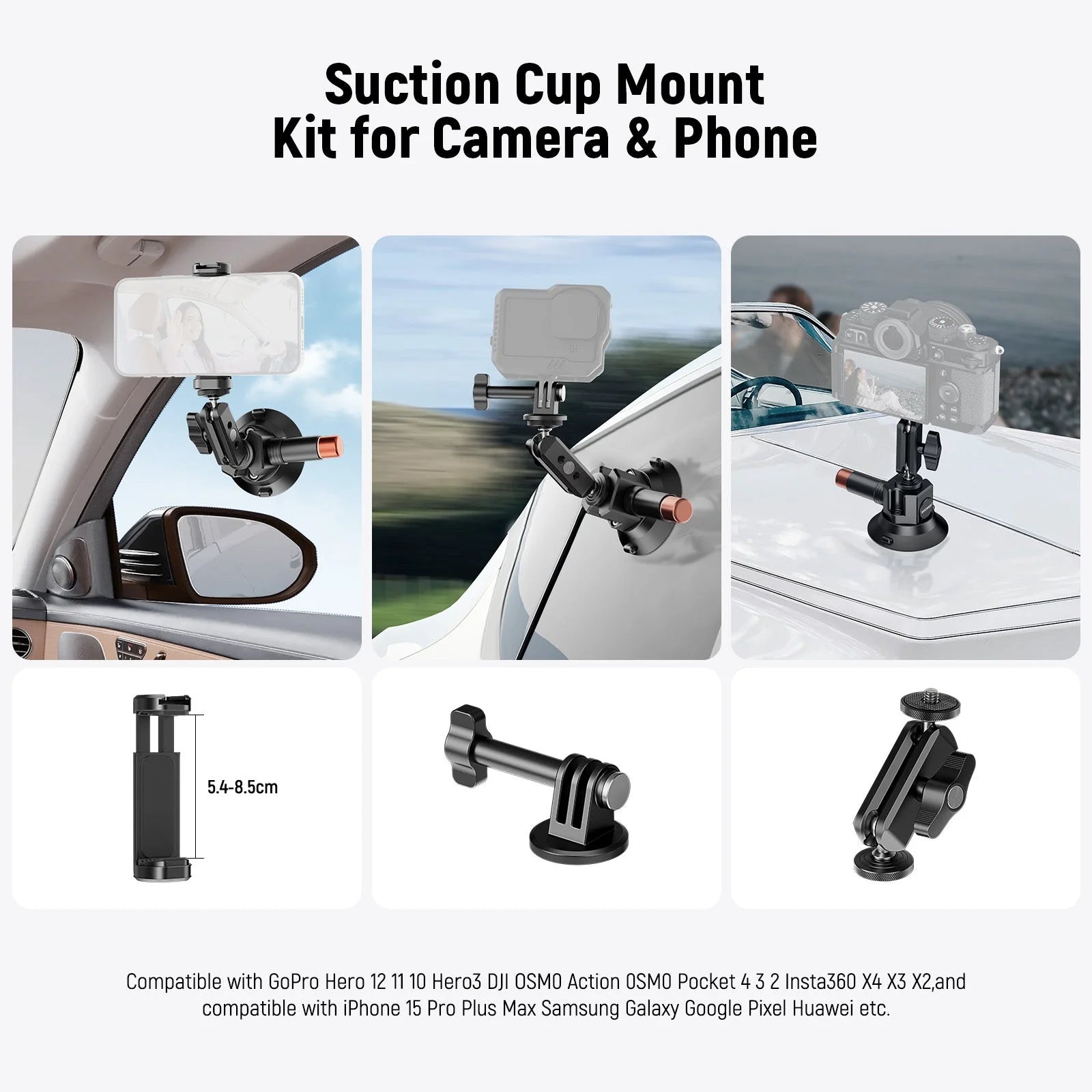 NEEWER CA105 4.5" Camera Or Phone Suction Cup Mount