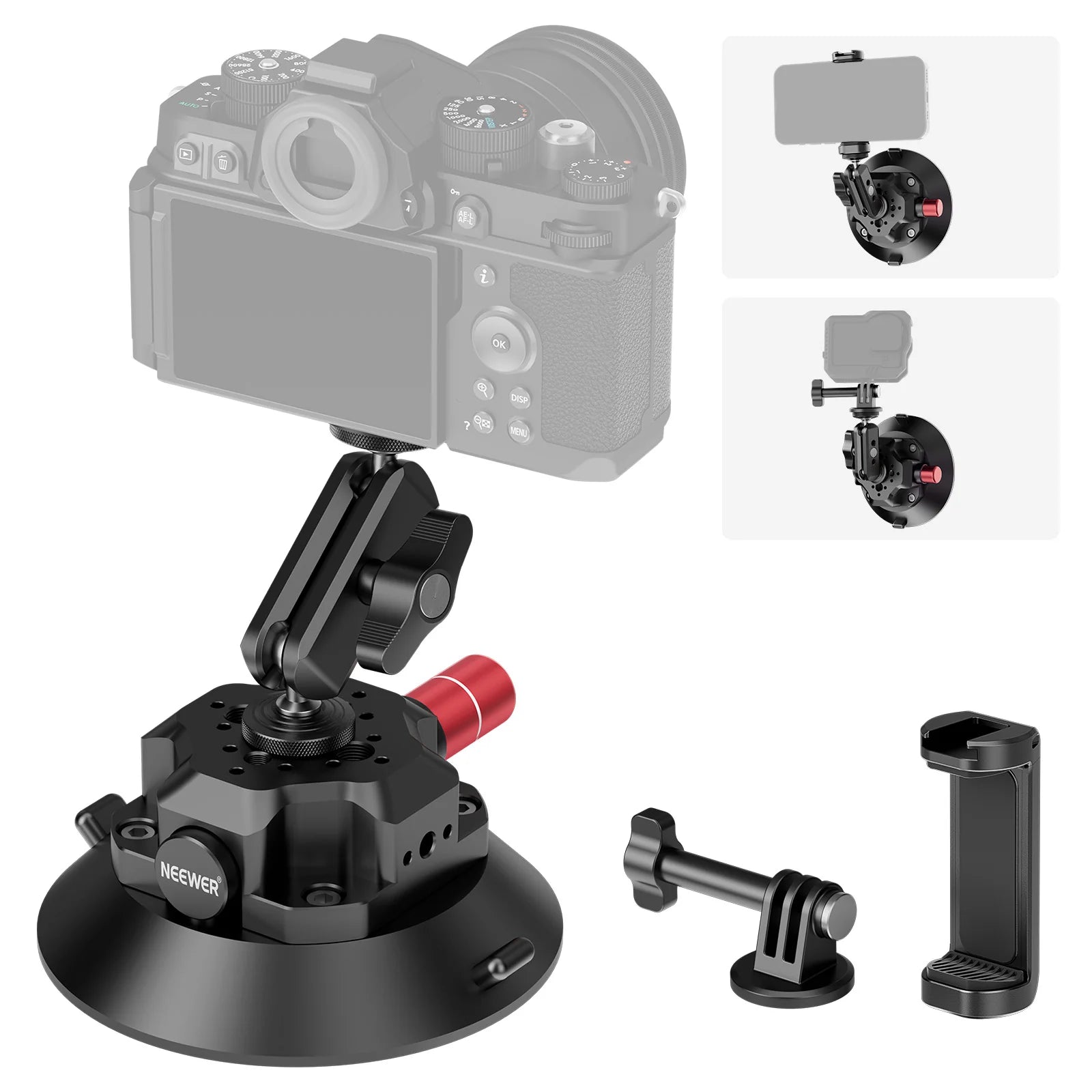 NEEWER CA105 4.5" Camera Or Phone Suction Cup Mount