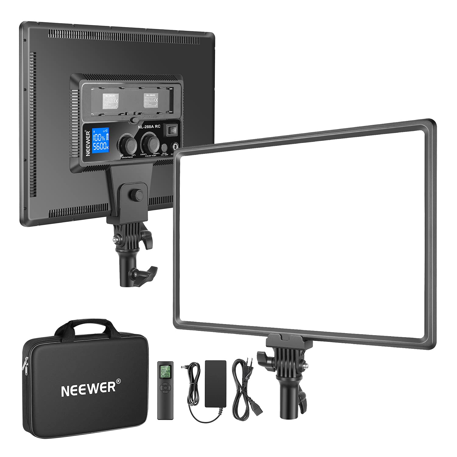 NEEWER New Version 45W 2.4G Flat LED NL-288ARC 200CM Light Stand Set（eu）