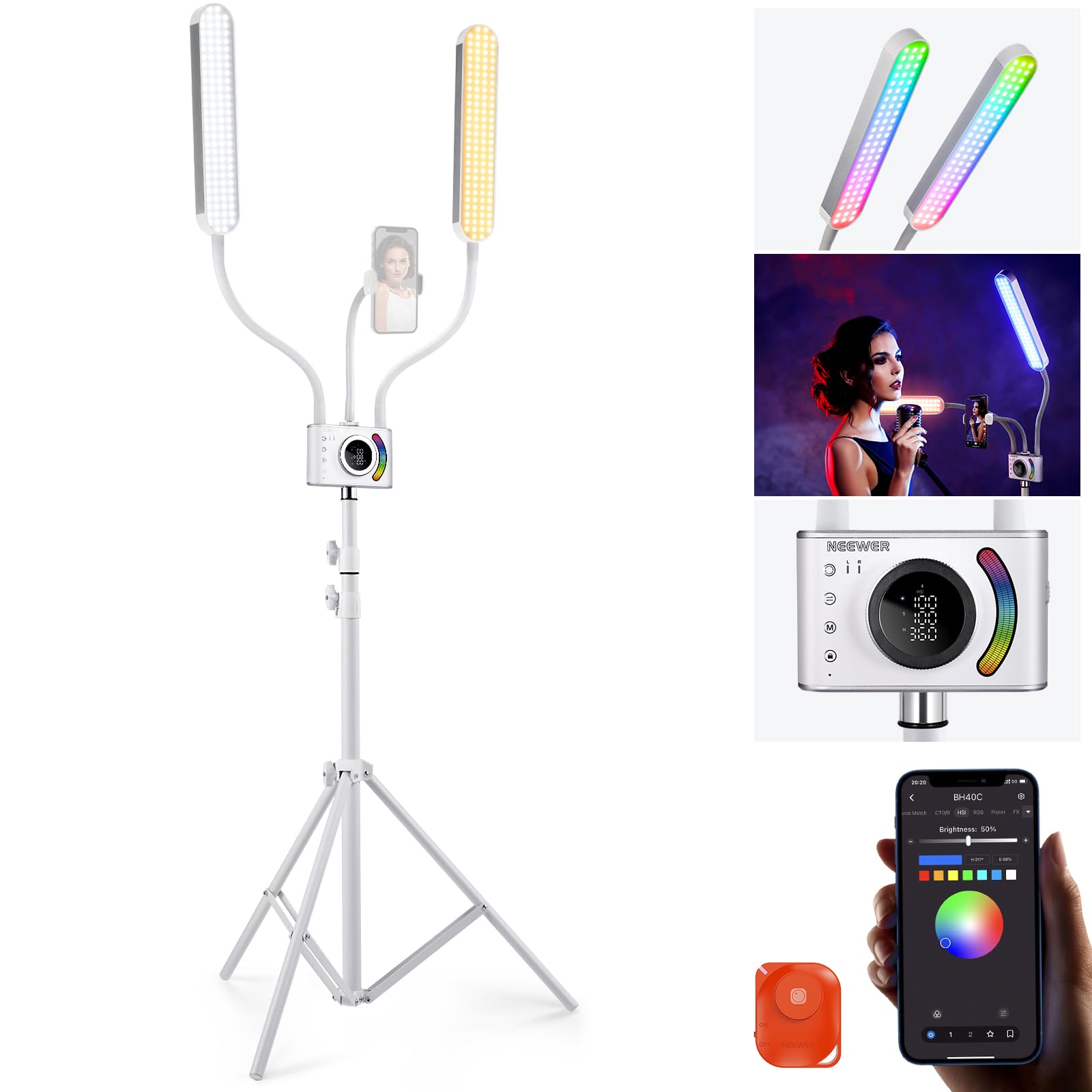 NEEWER BH40C Flexible Two-Arm RGB Lighting Kit