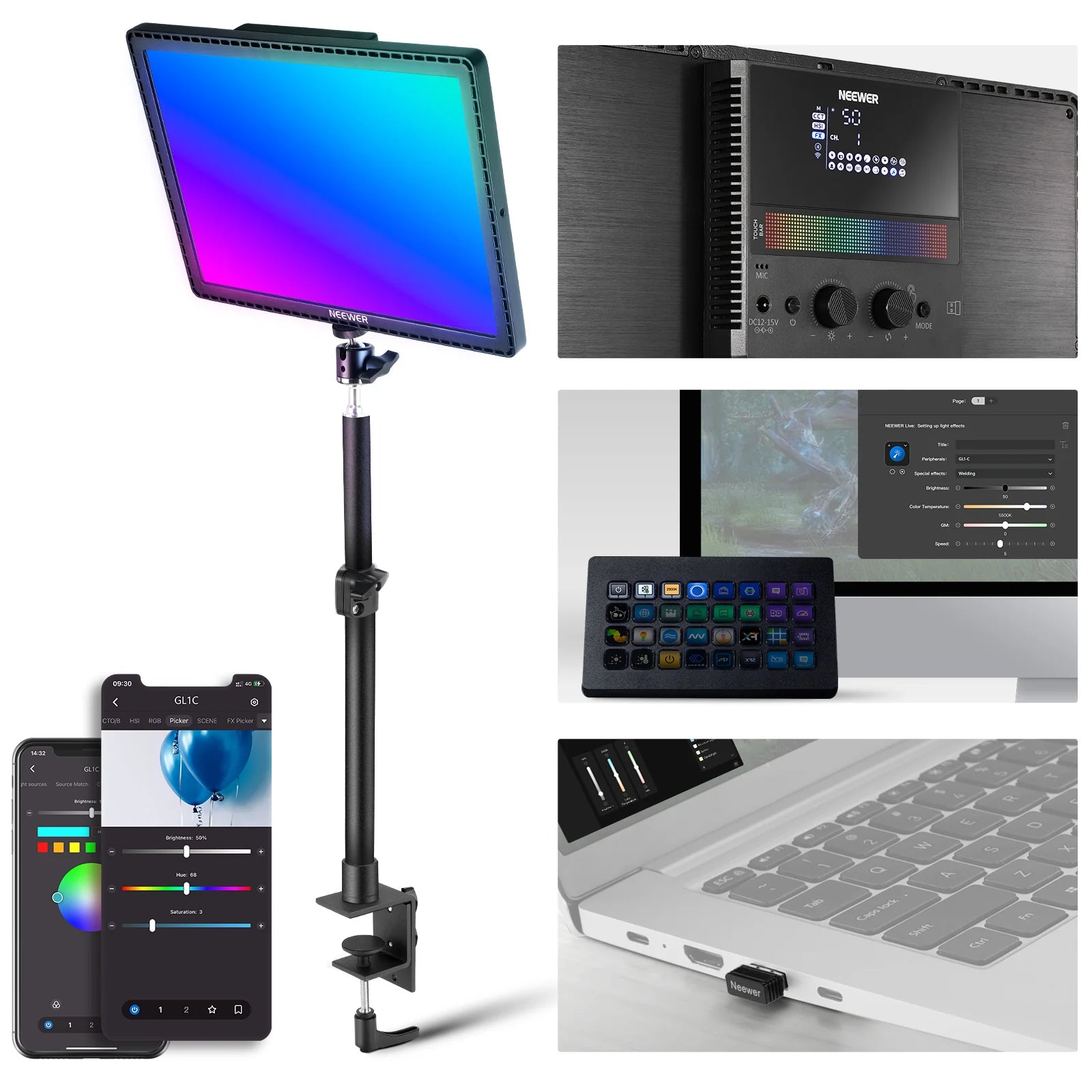 Neewer GL1C RGB Game Panel Light