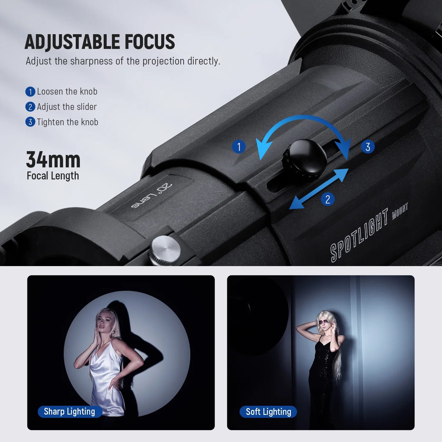 NEEWER LS-39 20° Bowens Mount Spotlight with Bag