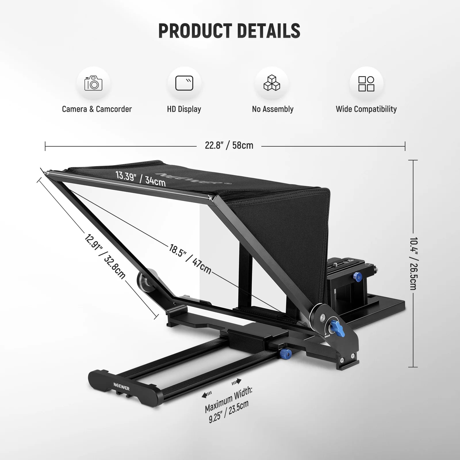 NEEWER X17 II 17 inch Teleprompter with RT113 Remote