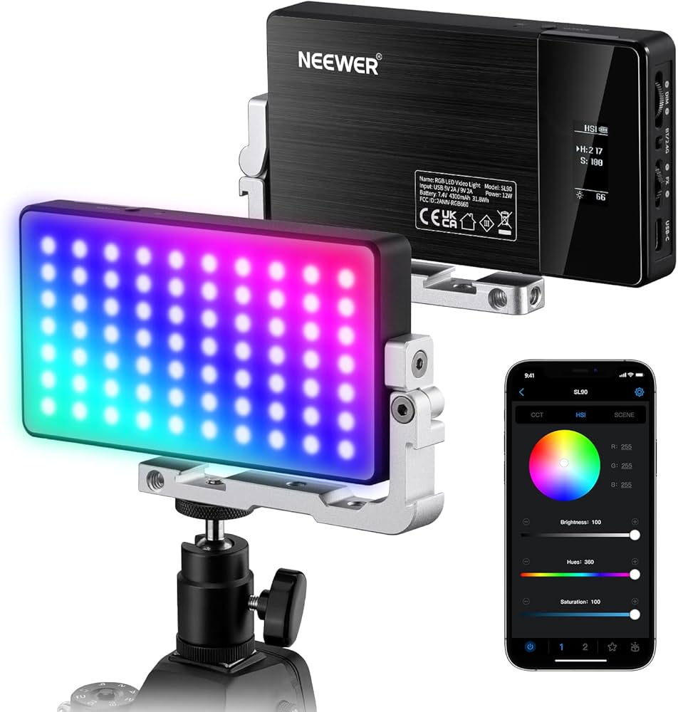 NEEWER SL90 PRO 12W RGB LED Light 2500K-10000K