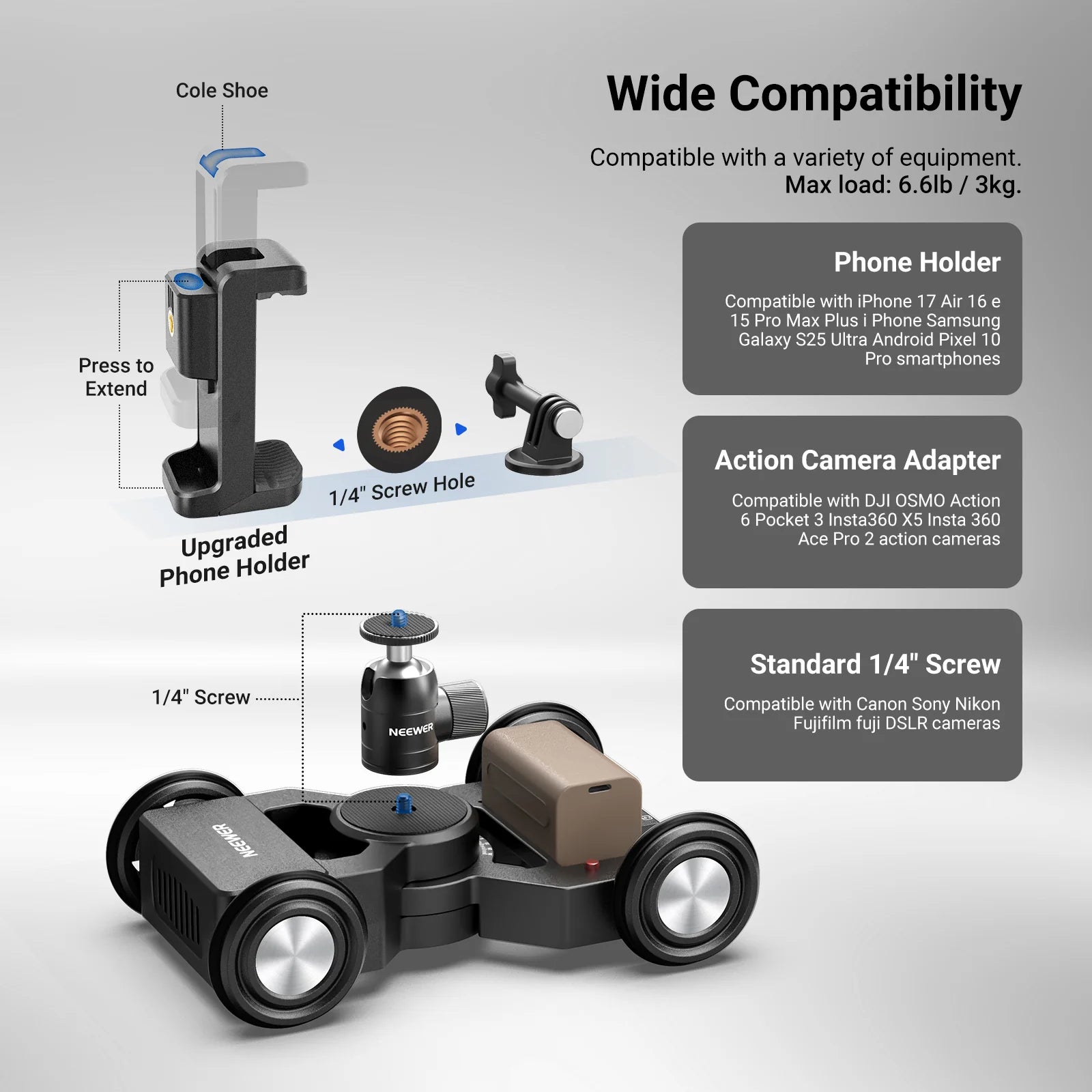 NEEWER DL400 Electric Motorized Video Dolly