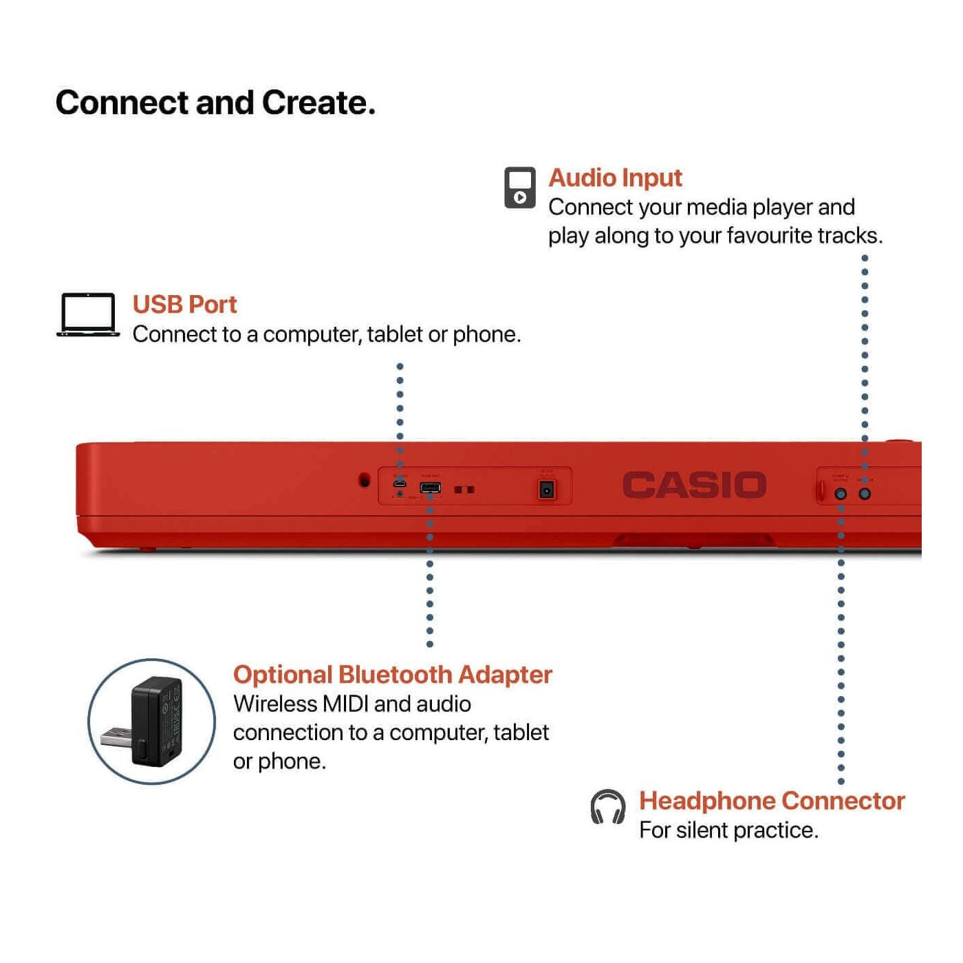 CT-S1 Casiotone Series Keyboard (Red)