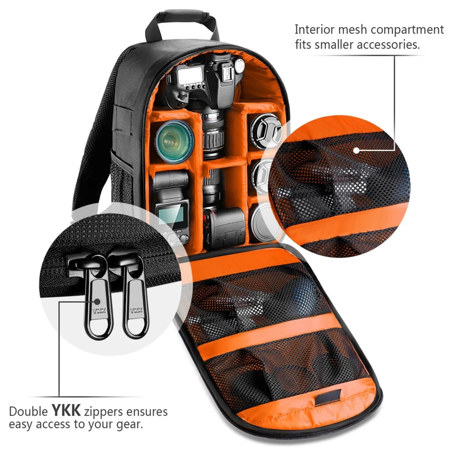 NEEWER NB-MF Multi-function Backpack for Cameras and Accessories(orange Interior)