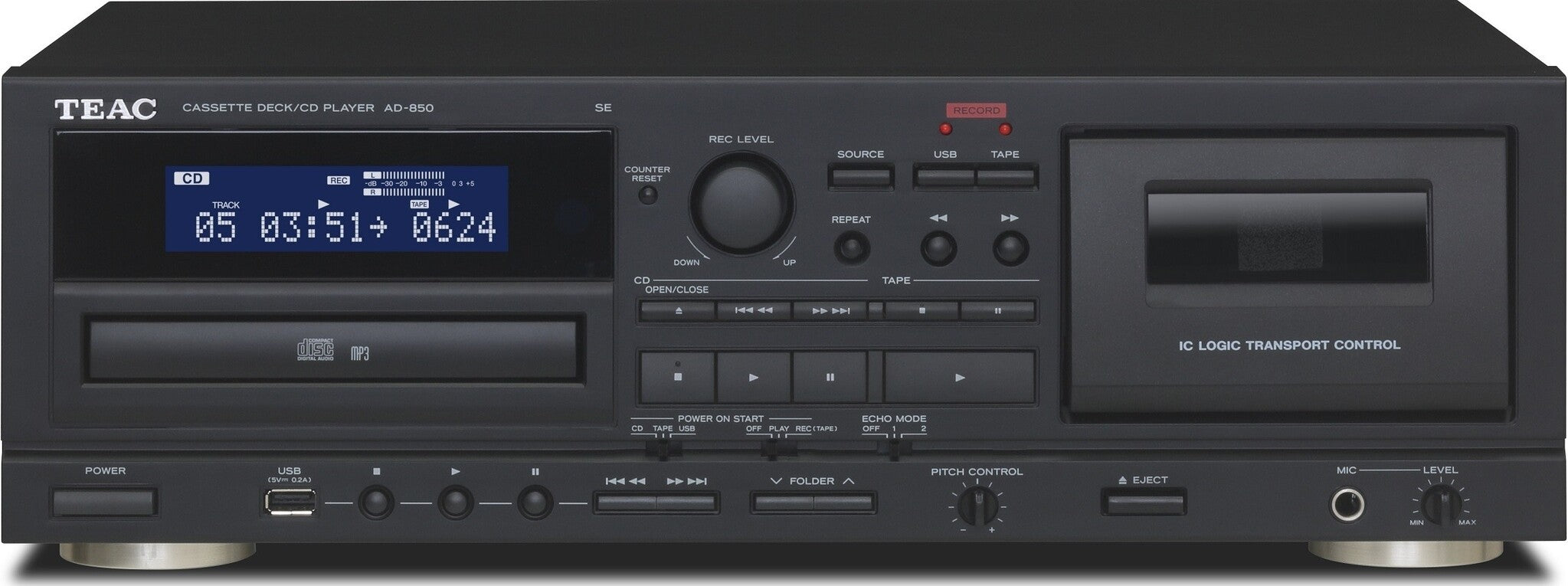 Teac AD-850-SE CD/Cassette/USB Black EU/UK